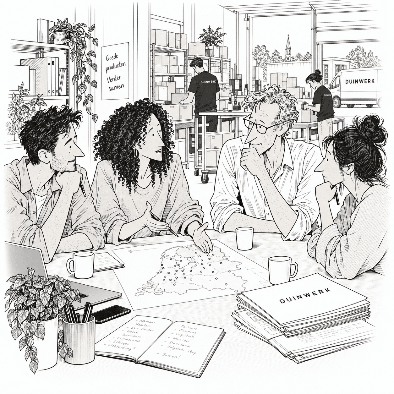 The Duinwerk team decides how to serve a growing customer base.