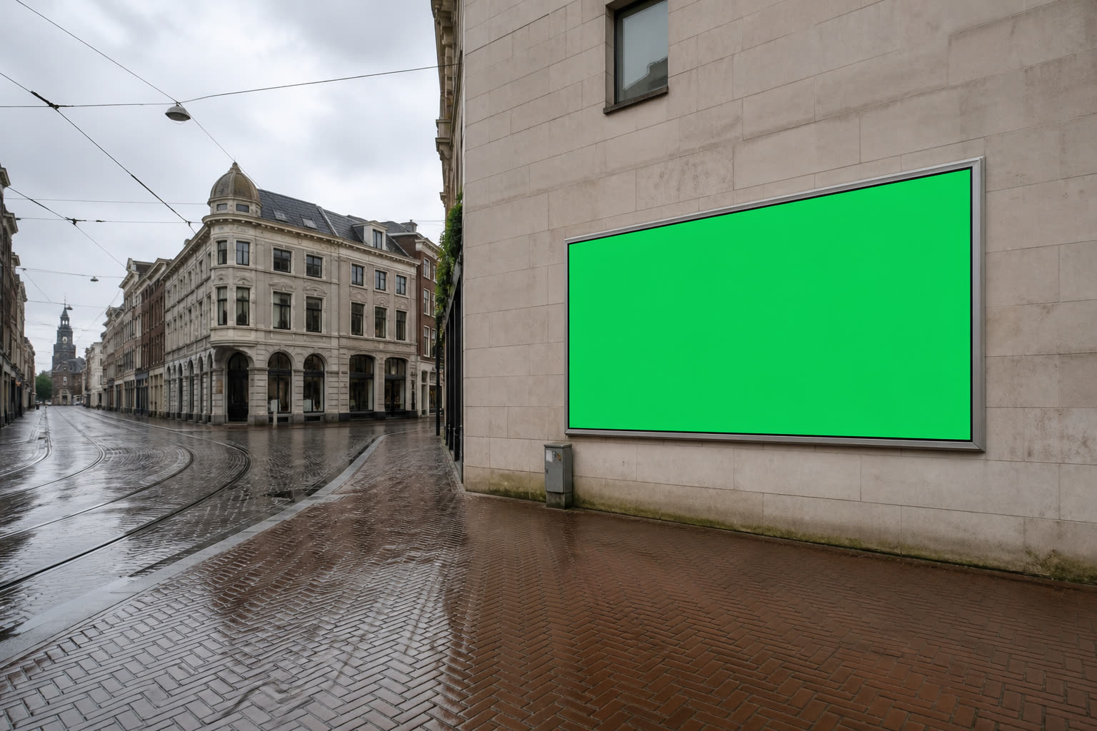 Billboard mockup with a placeholder area for artwork