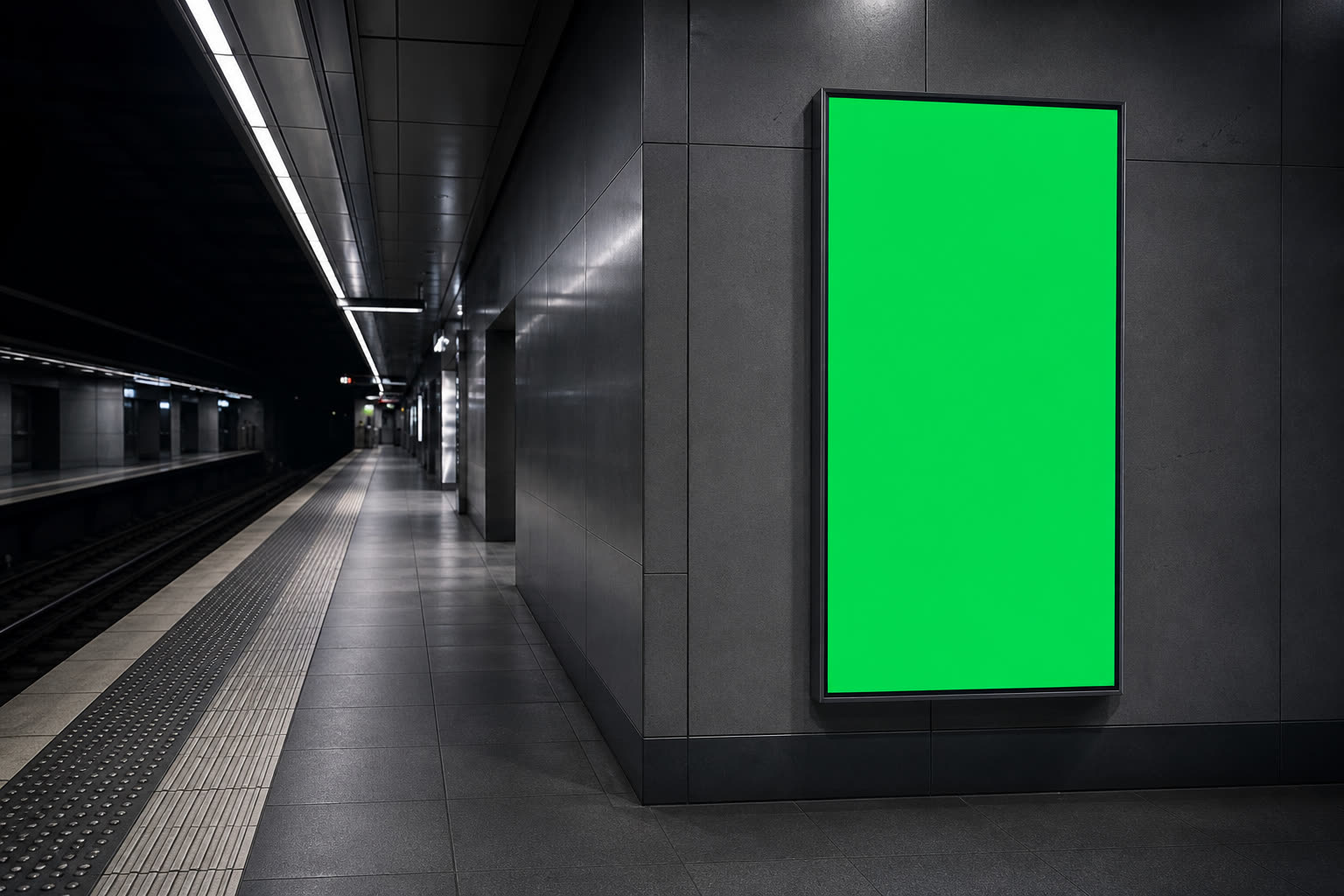 Subway mockup with a placeholder area for artwork