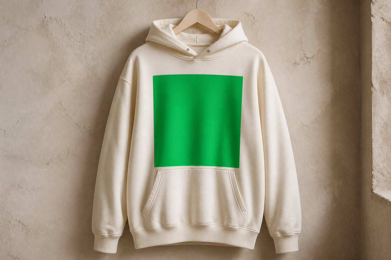 Hoodie mockup with a placeholder area for artwork