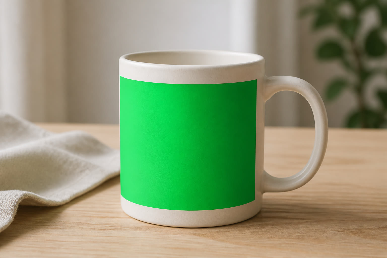 Mug mockup with a placeholder area for artwork