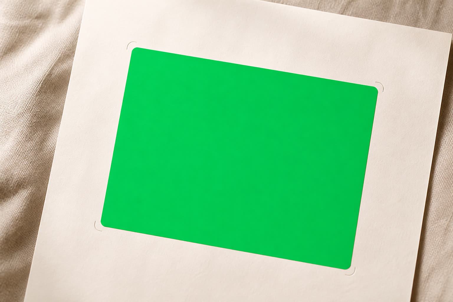Sticker sheet mockup with a placeholder area for artwork