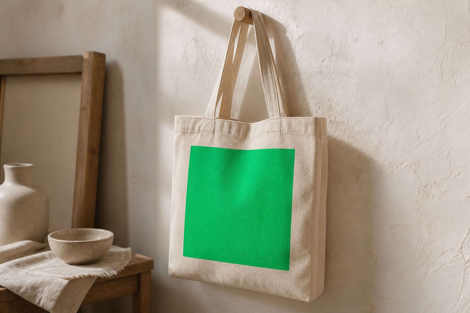 Tote mockup with a placeholder area for artwork